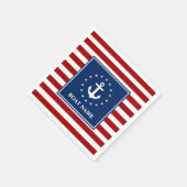 Nautische voornaam Ankerband Stripes RWB Servet (Hoek)