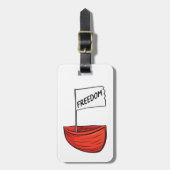 Nautische Vrijheid Boot Illustratie Bagagelabel (Voorkant verticaal)