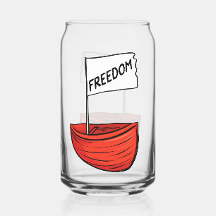 Nautische Vrijheid Boot Illustratie Blikvorm Glas