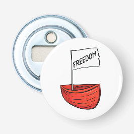 Nautische Vrijheid Boot Illustratie Button Flesopener