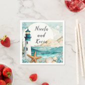 Nautische Vuurtoren Bruiloft Servet (Insitu)