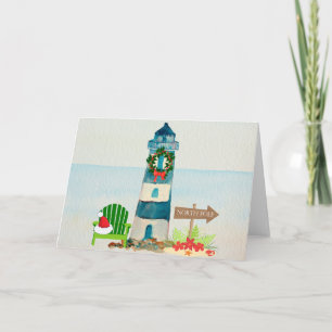 Nautische Vuurtoren Kerst Kaart