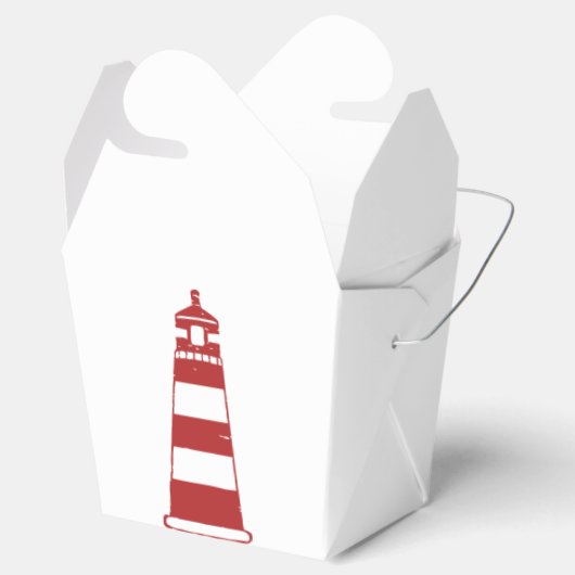 Nautische Vuurtoren Rood & Wit Strepen - Sailor Bedankdoosjes (Geopend)