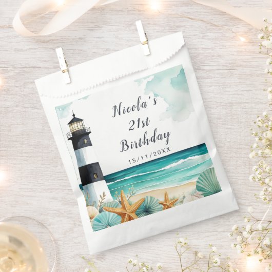 Nautische Vuurtoren Verjaardag Bedankzakje (Geknipt)