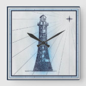 nautische vuurtoren vierkante klok (Voorkant)