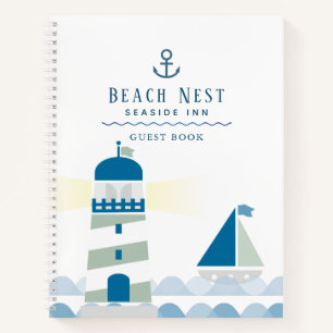 Nautische vuurtoren White Beach House Guest Book Notitieboek