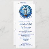 Nautische Vuurtoren Zeilen Oceaan Wedding Programm (Voorkant / Achterkant)