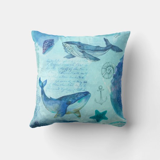 Nautische Wal Kussen (Achterkant)