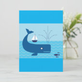 Nautische walvis en zeilboot Ocean Blue Zee Kaart (Staand voorkant)