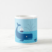 Nautische walvis en zeilboot Ocean Blue Zee Koffiemok (Center)