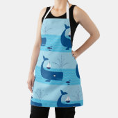 Nautische walvis en zeilboot Ocean Blue Zee Schort (Insitu)