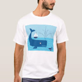 Nautische walvis en zeilboot Ocean Blue Zee T-shirt (Voorkant)
