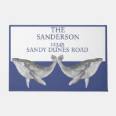 Nautische walvis Grijs Blauw en Wit Deurmat (Voorkant)