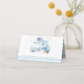 Nautische walvis onder het Zee Blue Boy Baby showe (Achterkant)