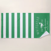 nautische walvisgroenmonogram strandlaken (Voorkant)