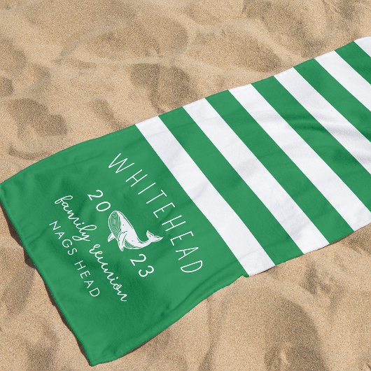 nautische walvisgroenmonogram strandlaken
