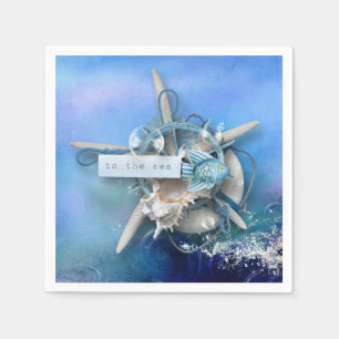 Nautische Waterverf aan het Zee Servet