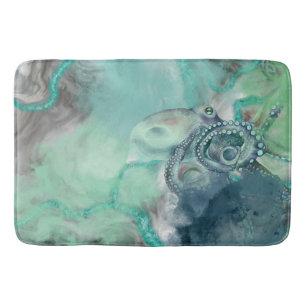 Nautische Waterverf Aqua Ocean Octopus Badmat