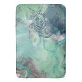 Nautische Waterverf Aqua Ocean Octopus Badmat (Voorkant Verticaal)