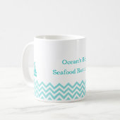 Nautische Waterverf Blue Ocean Waves Koffiemok (Voorkant links)