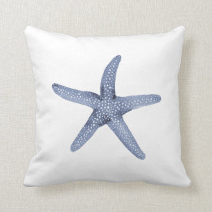 Nautische Waterverf Blue Starfish Sierkussen