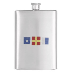 Nautische Waterverf Maritiem Signal Flag Monogram Heupfles