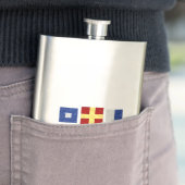 Nautische Waterverf Maritiem Signal Flag Monogram Heupfles (Voorbeeld)