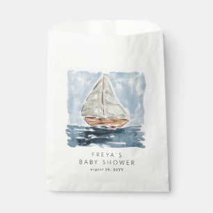 Nautische Waterverf Zeilboot Baby shower Custom Bedankzakje