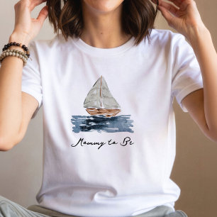 Nautische Waterverf Zeilboot Moeder-to-Be T-shirt