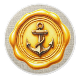 Nautische Wax Stamp Afbeelding Strand Lade Knoppen