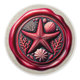 Nautische Wax Stamp Afbeelding Strand Lade Knoppen