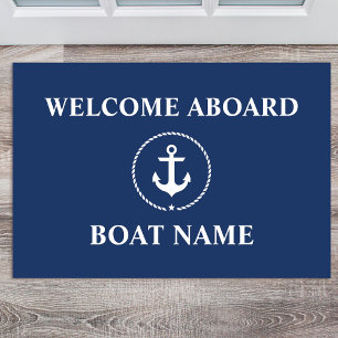 Nautische Welkom Anker Rope Boot Naam Door Mat