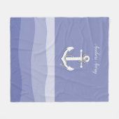 Nautische witte zeilboot / ankers weg / blauwe gol fleece deken (Voorkant (Horizontaal))