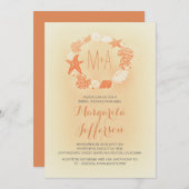 nautische zee krans strand bruids douche uitnodigi kaart (Voorkant / Achterkant)