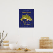 Nautische zeebaars meer | Aangepaste naam Poster (Keuken)