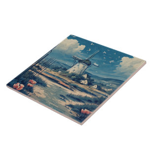 Nautische Zeegezichten Olieverfschilderij No6 Tegeltje