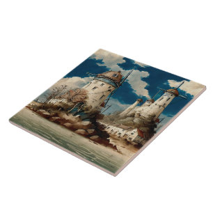 Nautische Zeegezichten Olieverfschilderij No8 Tegeltje