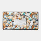 Nautische zeeschelpen oceaan strand collage shell  bureaumat (Keyboard & Muis)