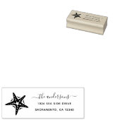 Nautische zeesterren retouradres 	rubberstempel (Gestempeld)