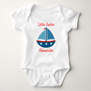 Nautische zeilboot baby bodysuit voor kleine zeile