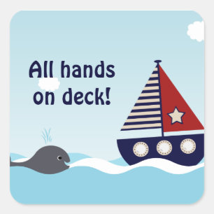 Nautische zeilboot Baby Boy Baby shower Sticker