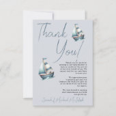 Nautische zeilboot Baby shower dank u kaart (Voorkant)
