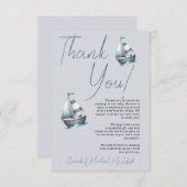 Nautische zeilboot Baby shower dank u kaart (Voorkant / Achterkant)