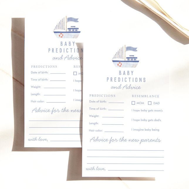 Nautische zeilboot Baby shower Voorspellingen & Ad (Creator heeft geüpload)