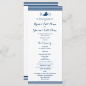 Nautische zeilboot bruiloft programma (Voorkant / Achterkant)