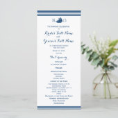 Nautische zeilboot bruiloft programma (Staand voorkant)