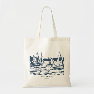 Nautische zeilboot Canvas tas bruiloft gunst