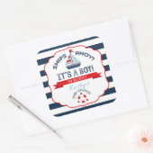 Nautische zeilboot Red Boy Baby shower Label (Envelop)
