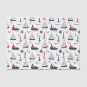 Nautische zeilboot Sailor Baby Boy Douche Party Tissuepapier