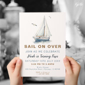 Nautische zeilboot Vaar op Verjaardag Uitnodigen Kaart